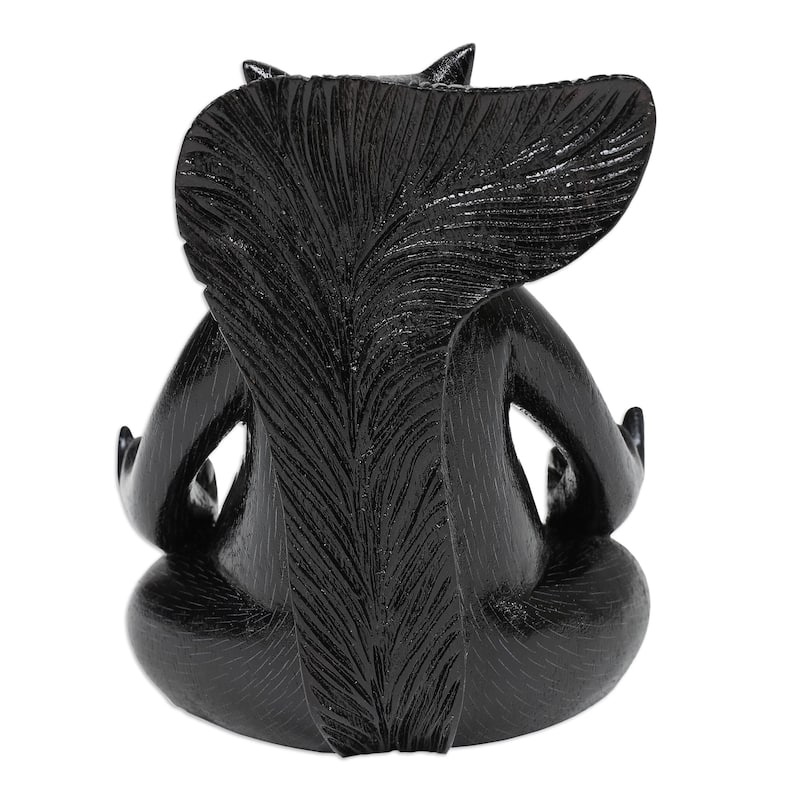 Novica Handmade Prudent Master At Night Wood Statuette