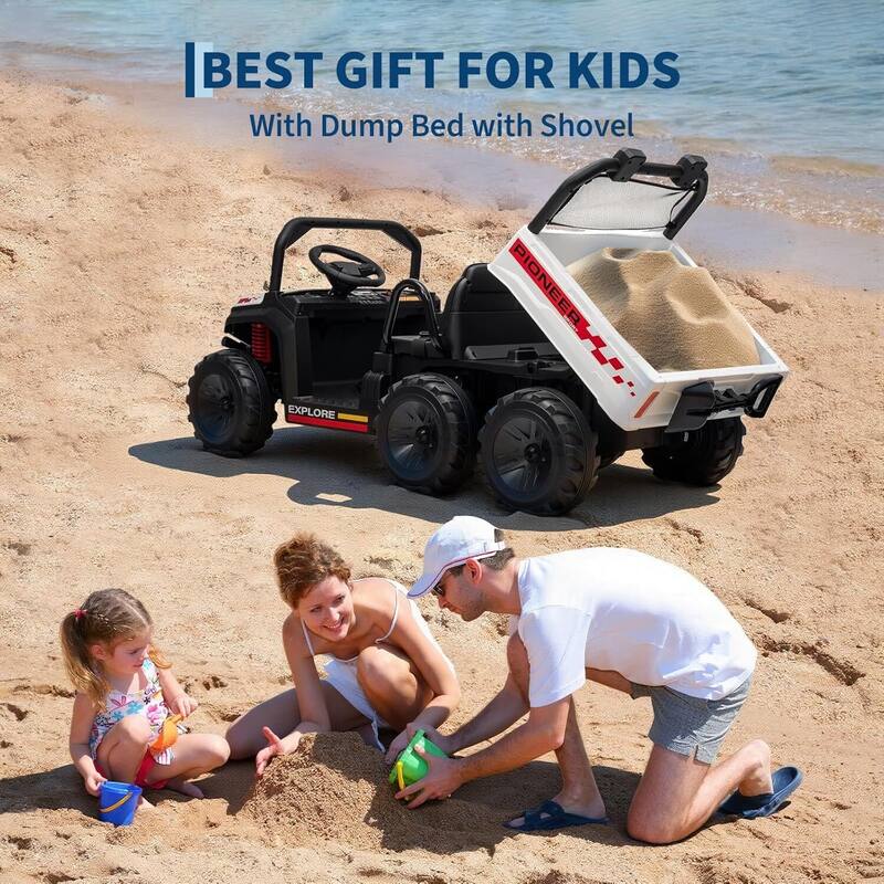 2-Seater Ride-on Toy 24V 4WD Electric Dump Truck for Kids Best Gift