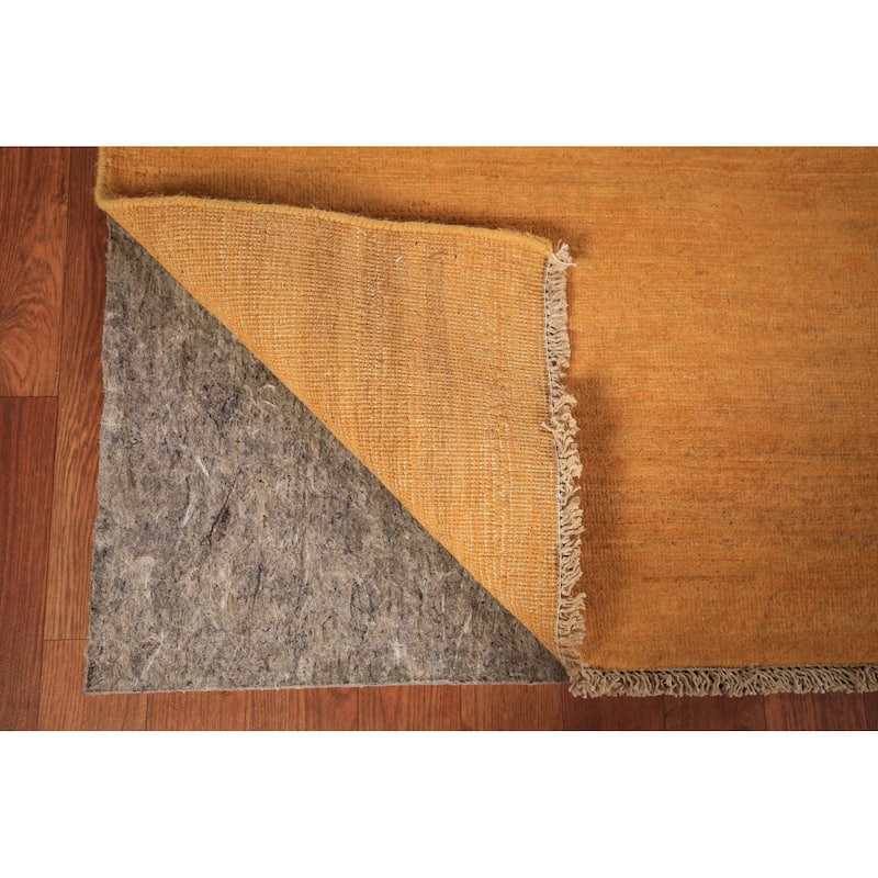 Orange Modern Gabbeh Oriental Area Rug Solid Handmade Wool Carpet - 5'4" x 7'9"