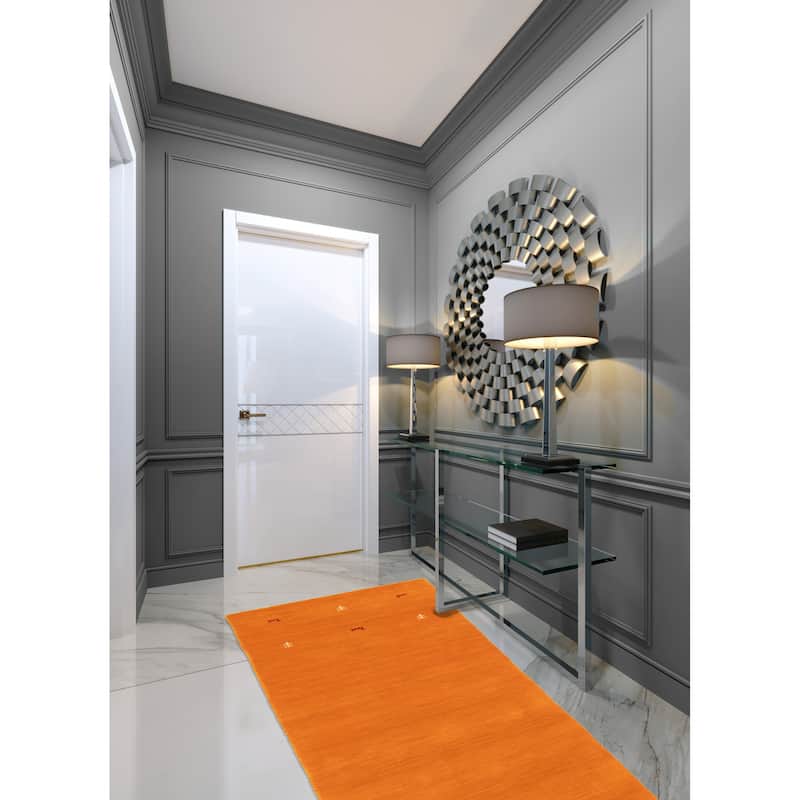 Kashkuli Gabbeh Orange Rug 2'8" x 13'0" - 2'8 x 13'0
