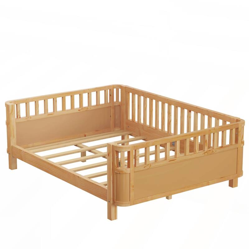 Full Size Wood Platform Bed for Kids