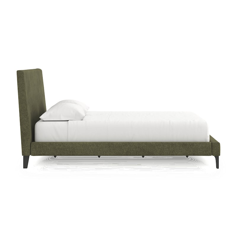 Signature Design by Ashley Zadilyn Sage Green Upholstered Bed with Roll Slats