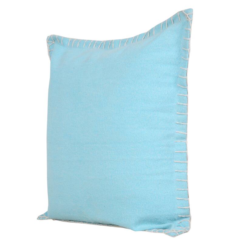 Sevita Guapo Casual Solid Stitched Edge Cotton Throw Pillow