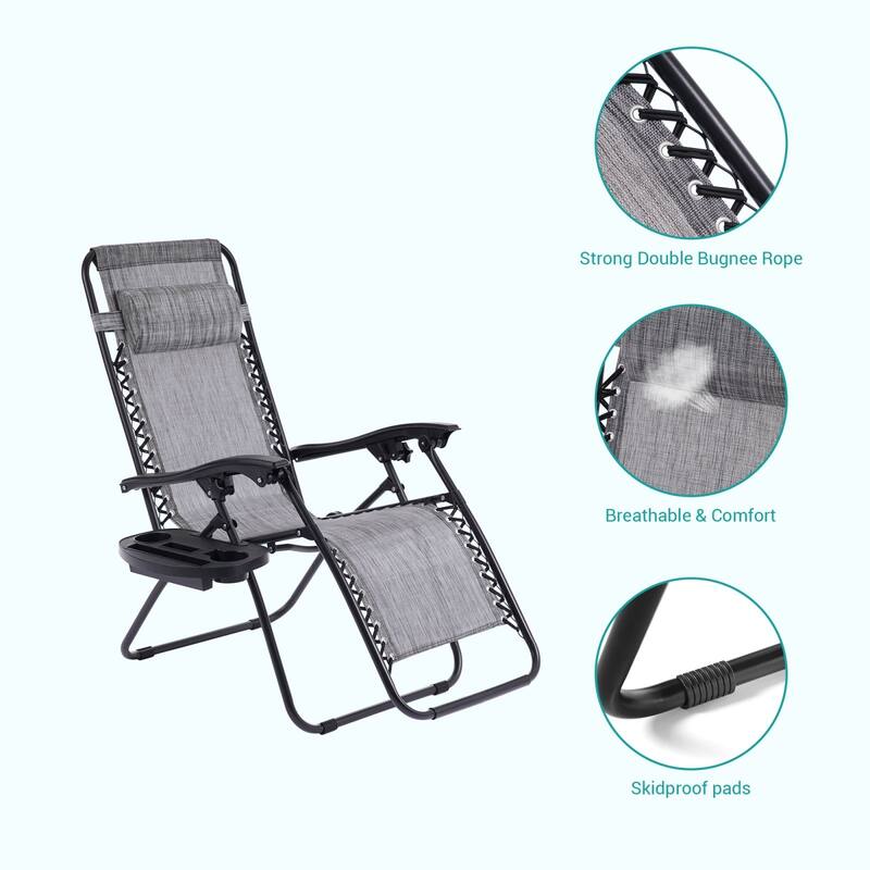 Bonosuki Patio Zero Gravity Chair Foldable Recliner Lounge Chair