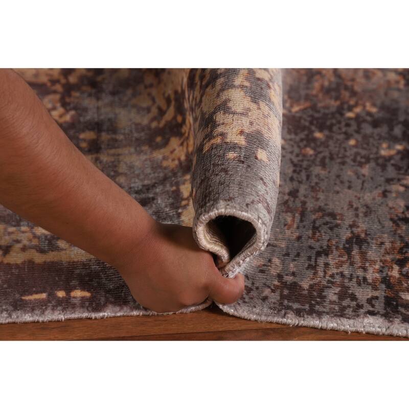 Multi-Color Modern Abstract Oriental Area Rug Handmade Wool Carpet - 6'7"x 9'10"