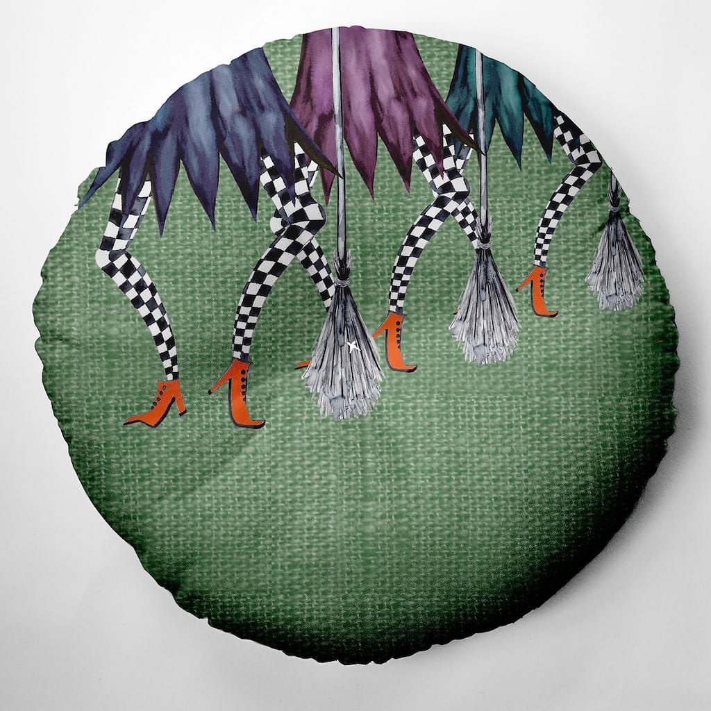 Esmerelda Trippled Halloween Design Tufted Floor Pillow