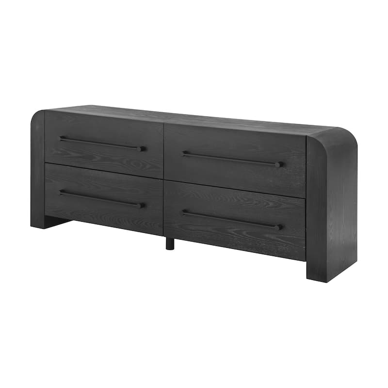 Christopher Knight Home - Nova Contemporary Natural Ash Veneer 4-Drawer Dresser with Sleek Black Handles