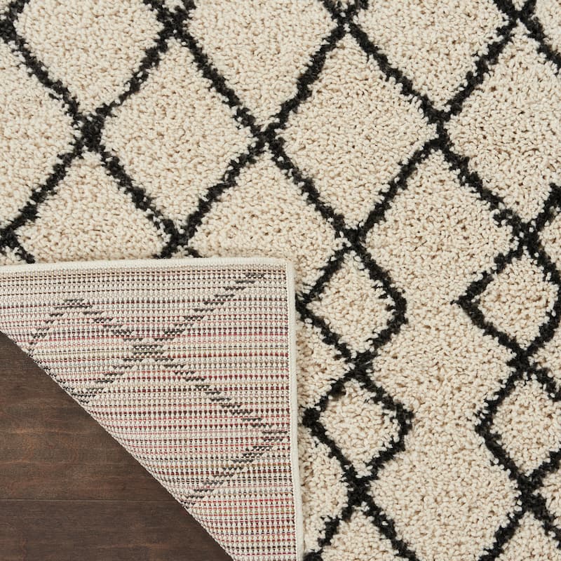 Nourison Geometric Moroccan Boho Shag Area Rug
