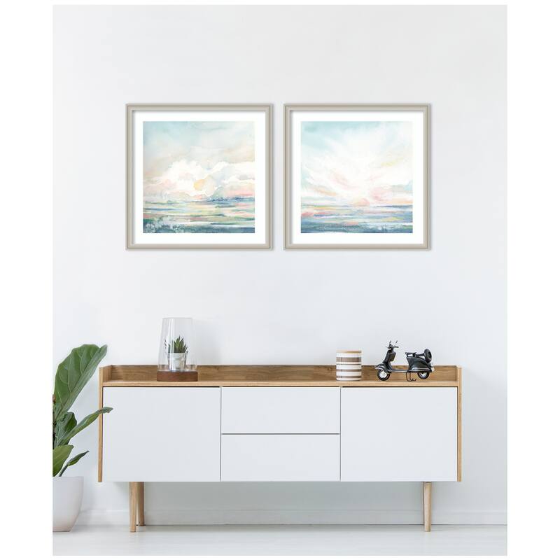 Kate and Laurel Heavenly Stillness 2 Piece Framed Wall Art Print Set by Julie Maida