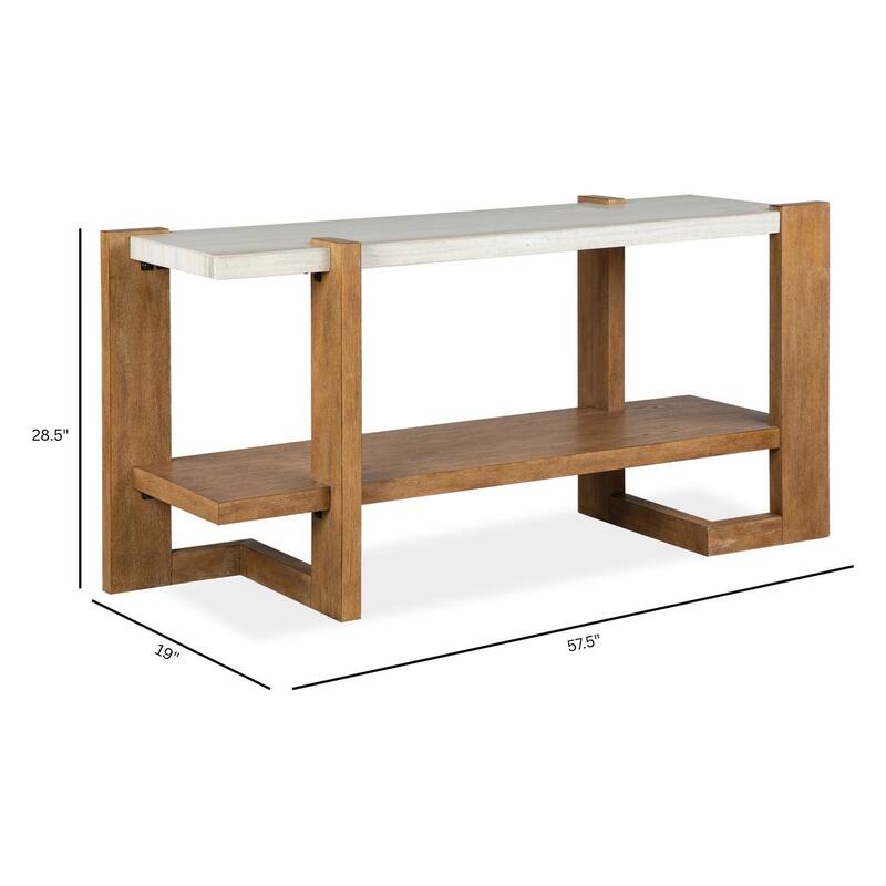 Magnussen Home Carrington Honey Wheat Rectangular Sofa Table - 57.5''W x 19''D x 28.5''H