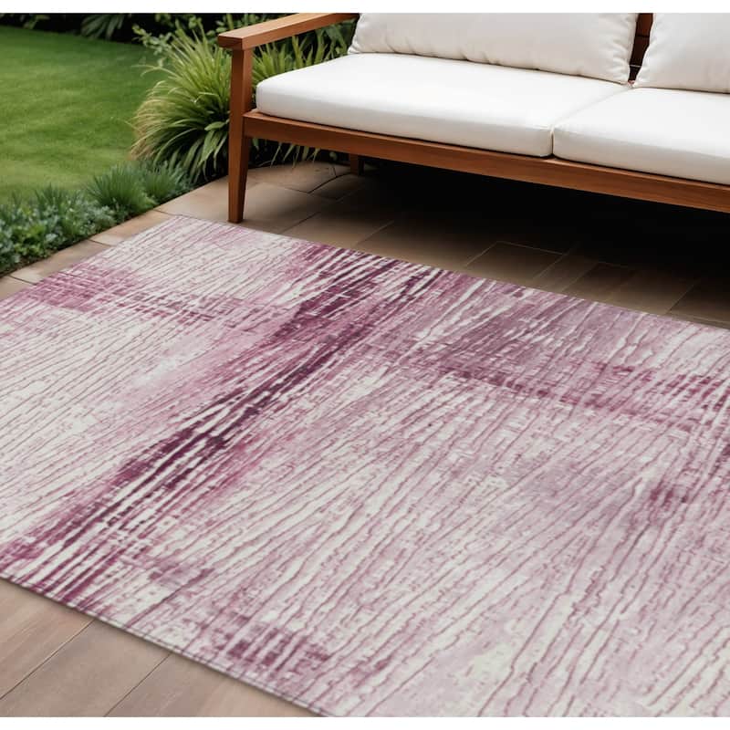 HomeRoots Striped Transitional Rectangle Outdoor Rug - 9' X 12'