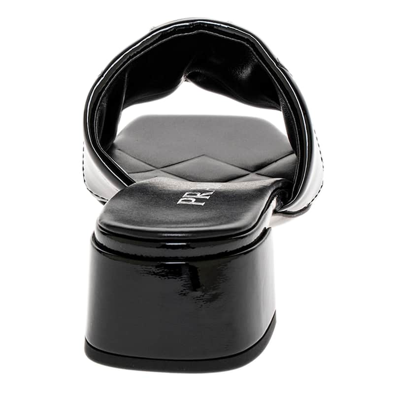 Prada Quilted Patent Leather Slides