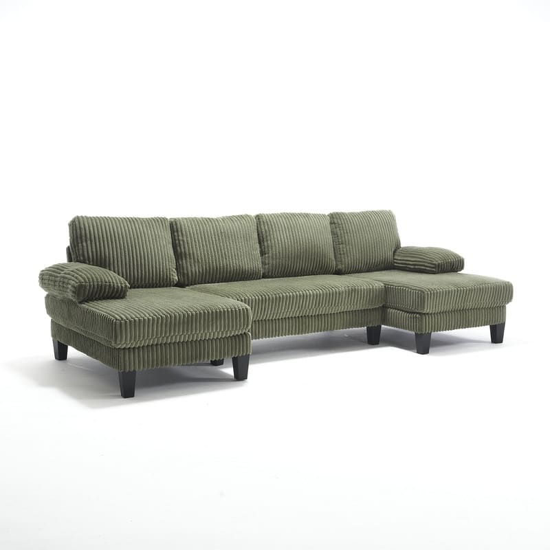 4-Seat U-Shaped Sectional Sofa with Double Chaise
