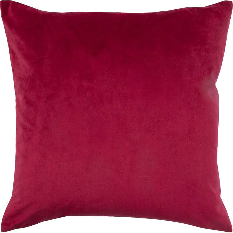 20" Cherry Red Solid Velvet Square Throw Pillow