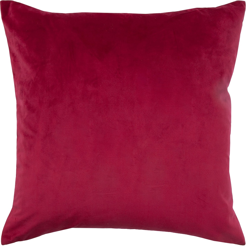 20" Cherry Red Solid Velvet Square Throw Pillow