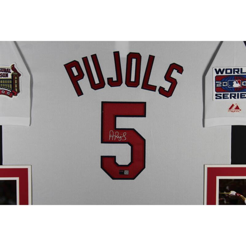Albert Pujols Autographed St Louis Cardinals Signed Majestic Baseball Framed Jersey TRISTAR COA - 8'6" x 11'6"