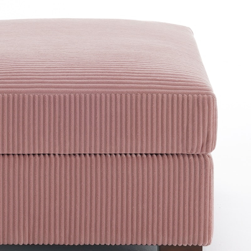 Modern Rectangle Oversized Stripe Corduroy Ottoman