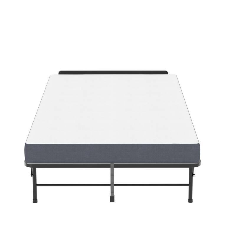 75" Wide Folding Bed with Adjustable Headboard, Extra Long Rollaway Bed, 5" Memory Foam Mattress, Heavy-Duty Guest Bed