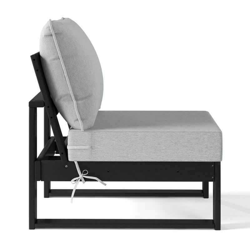 Endless Patio Deep Seating Armless Chair with Black Frame