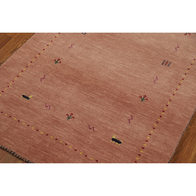 Tribal Gabbeh Indian Rug Hand-Knotted Wool Carpet - 3'0" x 4'11"