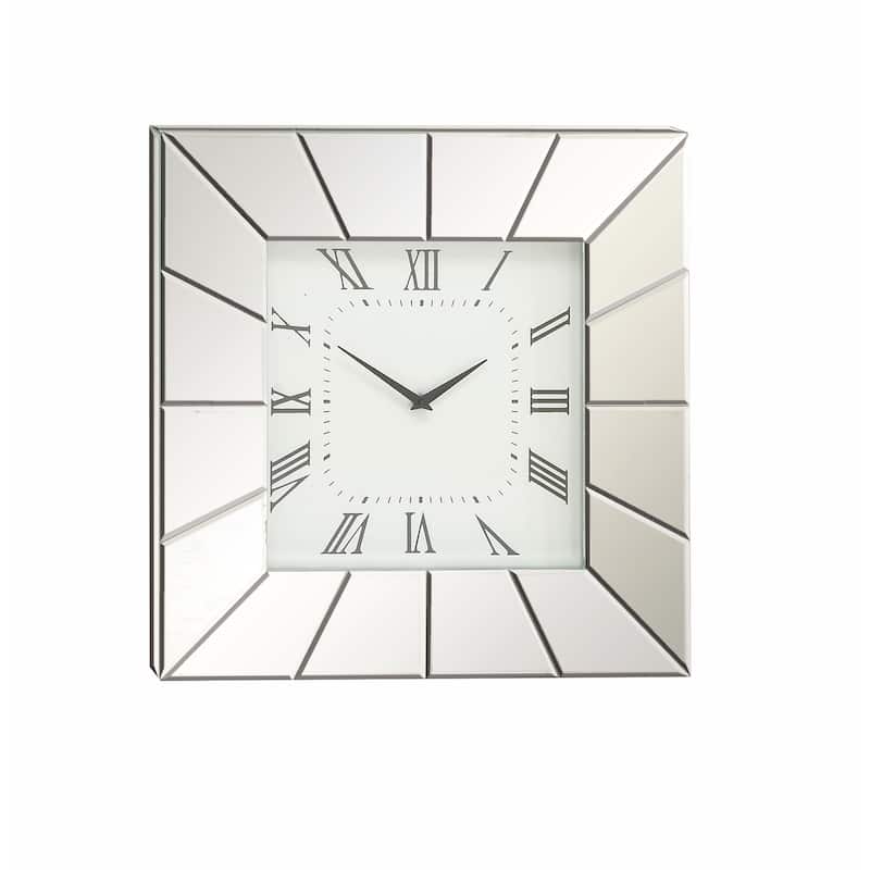 White MDF Glam Wall Clock No Theme 20 x 20 x 2