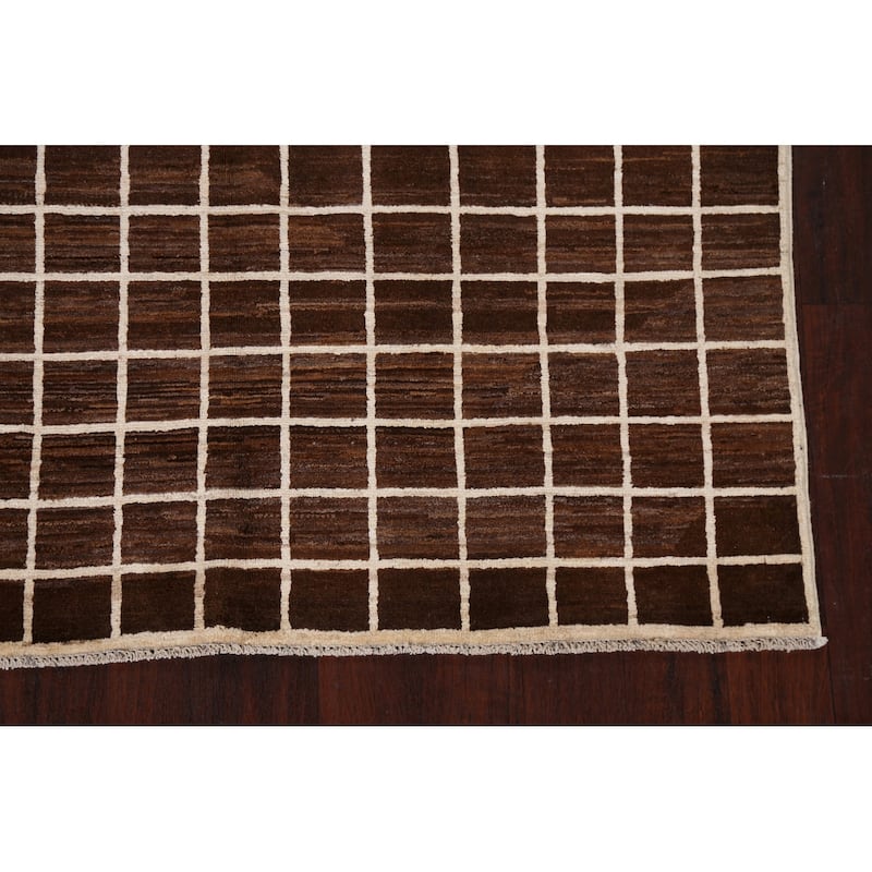 Checkered Gabbeh Kashkoli Modern Oriental Wool Area Rug Hand-knotted - 4'9" x 6'7"