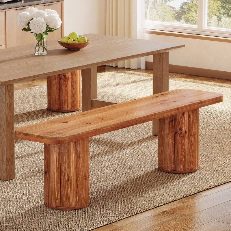 Solid Wood Extra Long Dining Bench, Kitchen Bench Entryway Accent Bench for Dining/Living Room Foyer Entrance Bedroom