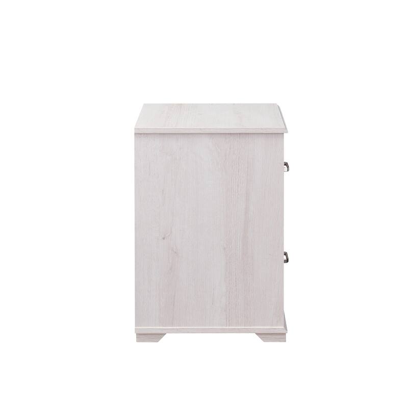DH BASIC Transitional 2-Drawer Nightstand with Bar Pulls by Denhour
