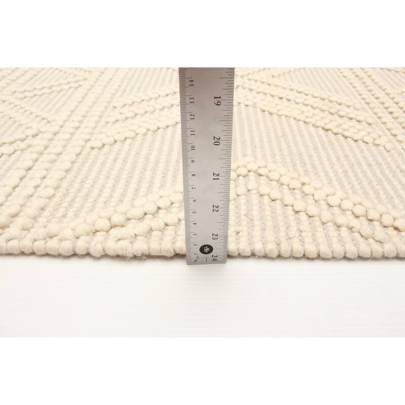 ECARPETGALLERY Braid weave Sienna Cream Wool Rug - 5'3 x 7'6