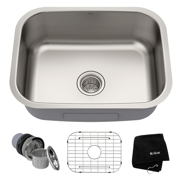 KRAUS Premier Stainless Steel 23 inch Undermount Kitchen Bar Sink. Opens flyout.
