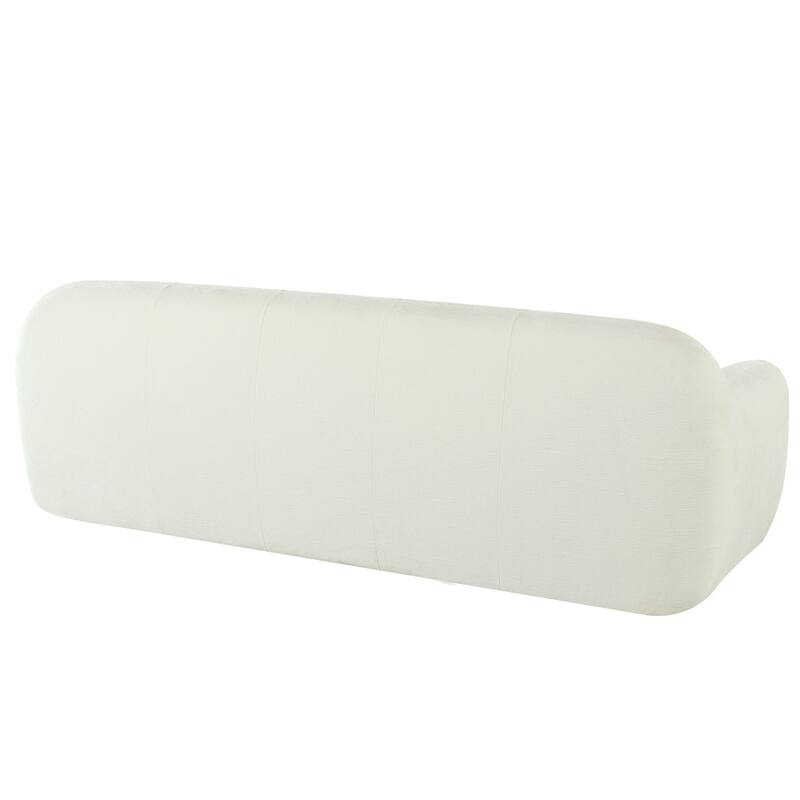 Chenille Upholstered 3-Seater Sofa, Full Sponge Compression Sofa, Deep Seat Sofa with Pocket Spring for Living Room