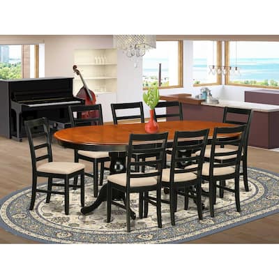 Coastal Cottage Dining Set - Table & 8 Kitchen Chairs - Rubberwood Dinette Room Set
