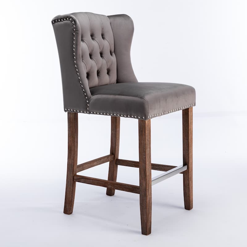 Fabric Upholstered Wingback Recliner, Tufted Push Back Accent Chair