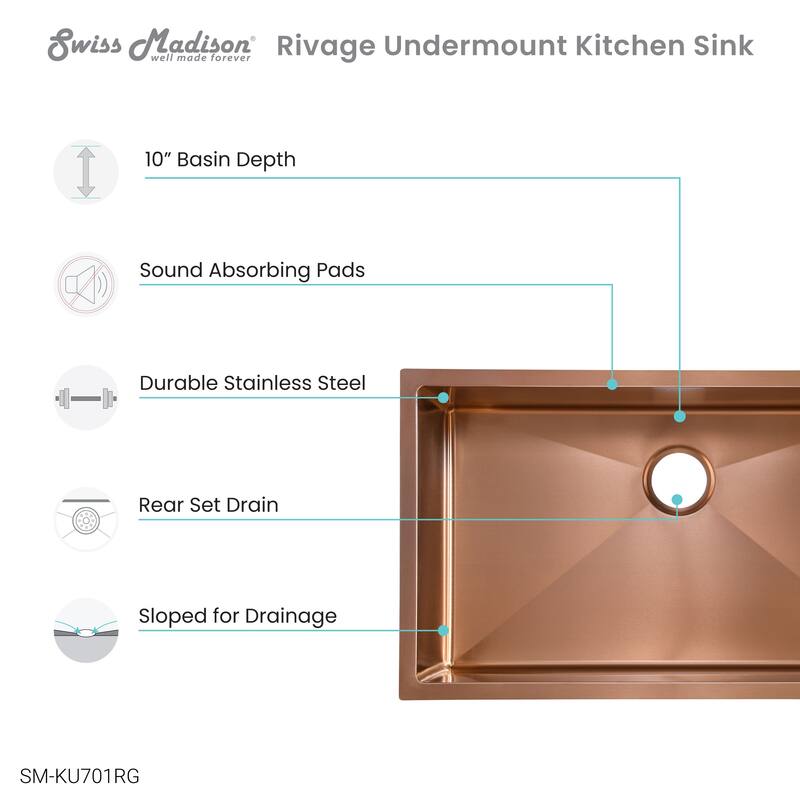 Rivage 32 x 19 Undermount Kitchen Sink
