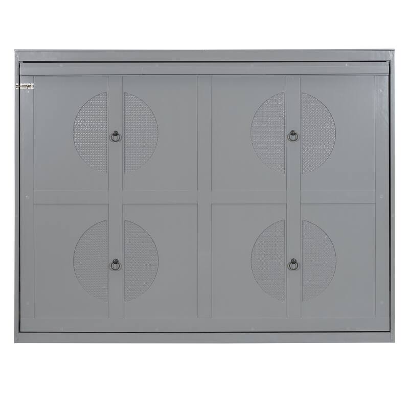 Roomfitters Queen Size Murphy Wall Bed with Flexible Slats and Folding Cabinet Design, Space Saving