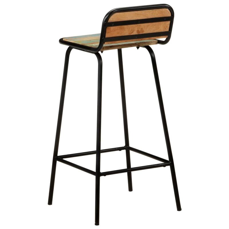 vidaXL Bar Chairs 2 pcs Solid Reclaimed Wood - 17.3" x 17.3" x 33.1"