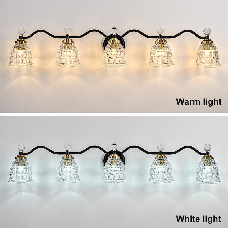 Ora Modern Dimmable Black Gold Bathroom Vanity Lights