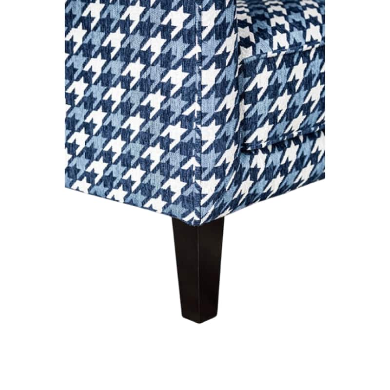 Colin Accent Club Chair, Throw Pillow, Gray Blue Houndstooth Polyester