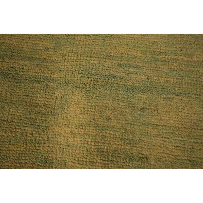 Green & Yellow Gabbeh Modern Oriental Area Rug Handmade Wool Carpet - 5'5" x 7'4"