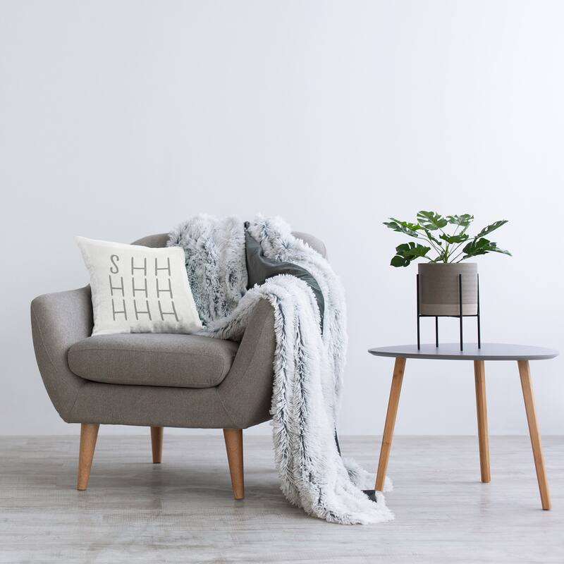 Stupell Shhh Simple Quiet Typography Text Word Printed Throw Pillow by Daphne Polselli