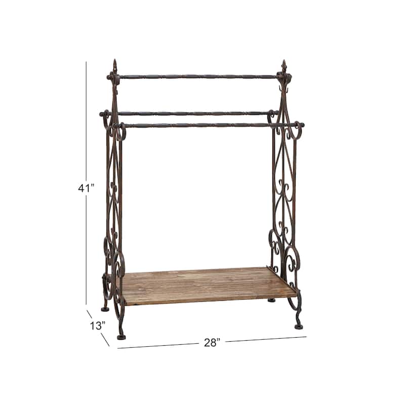 Black Wood Scroll Quilt Rack