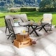 preview thumbnail 16 of 21, Patio Festival 4-Piece Outdoor Metal Sofa and Chair Set with Coffee Table