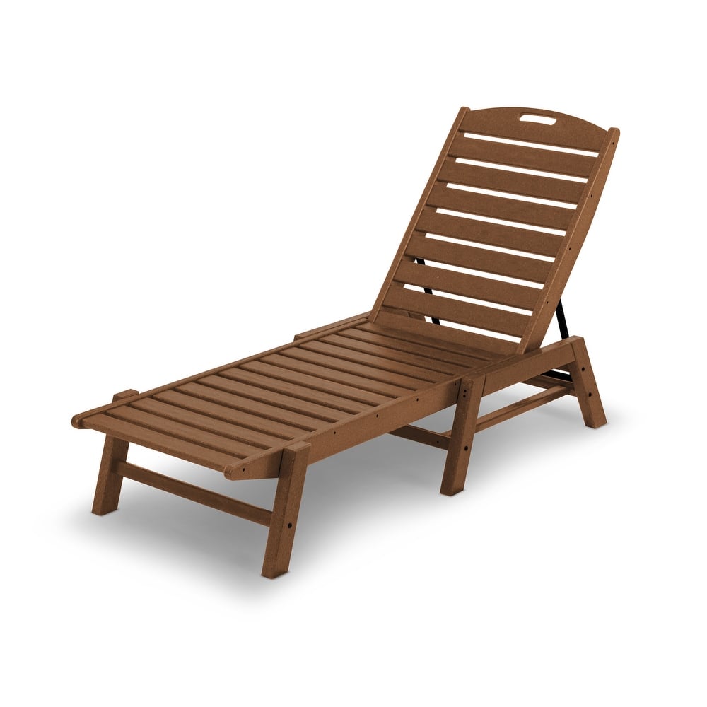 POLYWOOD Nautical Outdoor Stackable Chaise Lounge