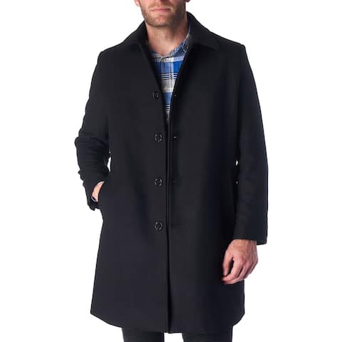 Hammer Anvil Orson Mens Wool Blend Single Breasted Walking Coat - Black