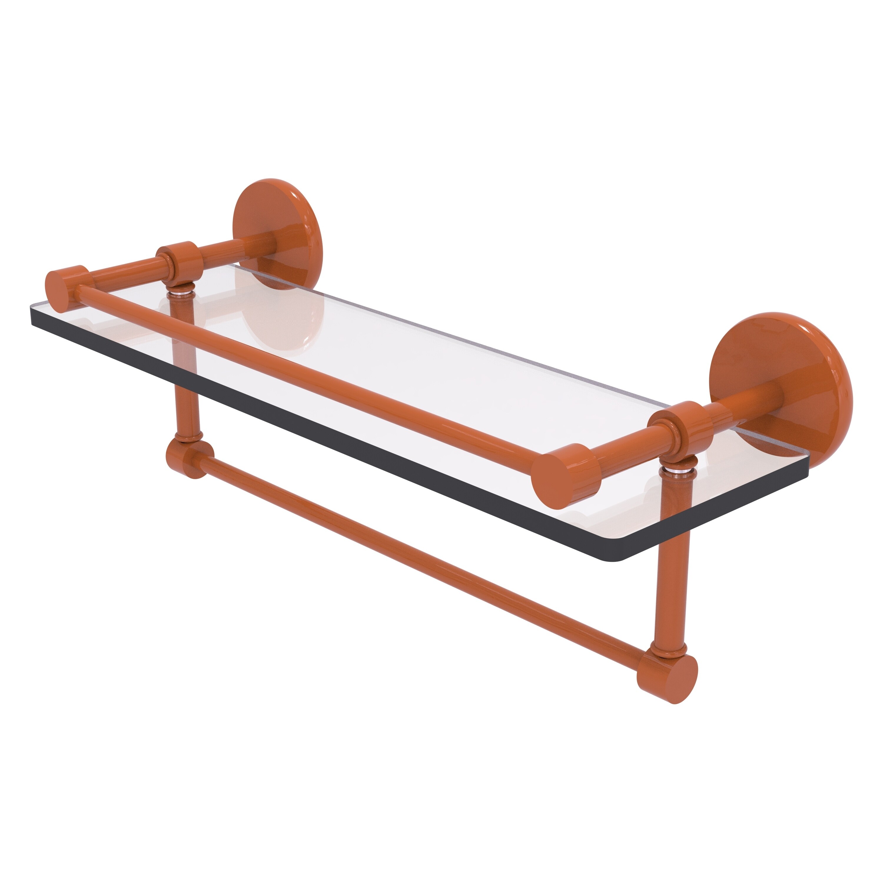 Allied Brass 16 Inch Gallery Glass Shelf with Towel Bar
