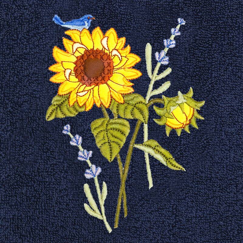 Authentic Hotel and Spa Turkish Cotton Girasol 3PC Embellished Bath and Hand Towel Set