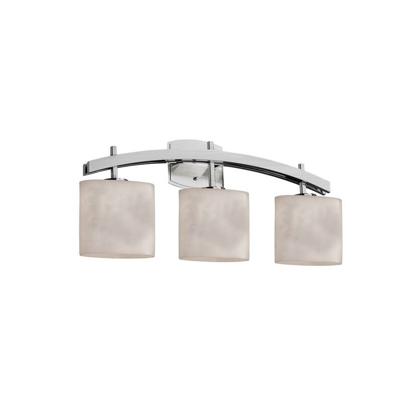 Justice Design Clouds Archway 3-Light Brushed Nickel Bath Bar, Clouds Oval Shade