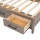 preview thumbnail 6 of 24, Twin Size Lounge Daybed with 3-Drawers，Kids Cork Board Bed Frame with USB Ports and 2 Built-in Storage Shelves, Antique Wood