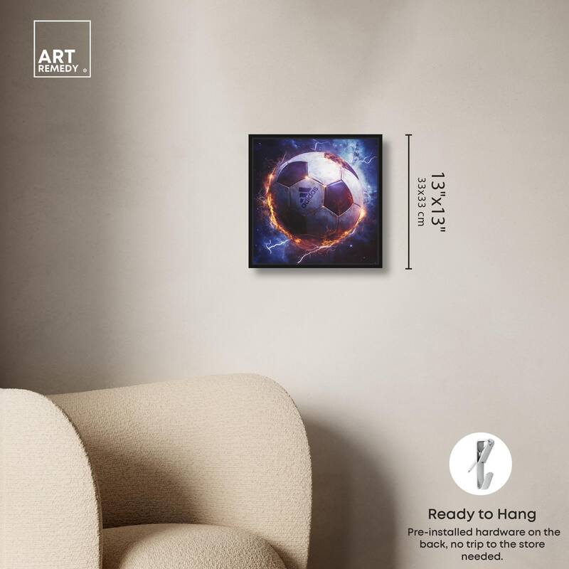 Electrify Soccer Ball Canvas by Art Remedy