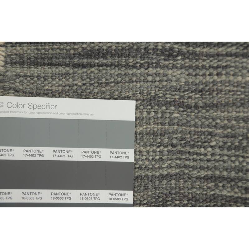 Hand Woven Oriental 100% Wool Carpet Southwestern Tribal Greys & Charcoal Kilim Area Rug - 8' 3'' X 4' 9''